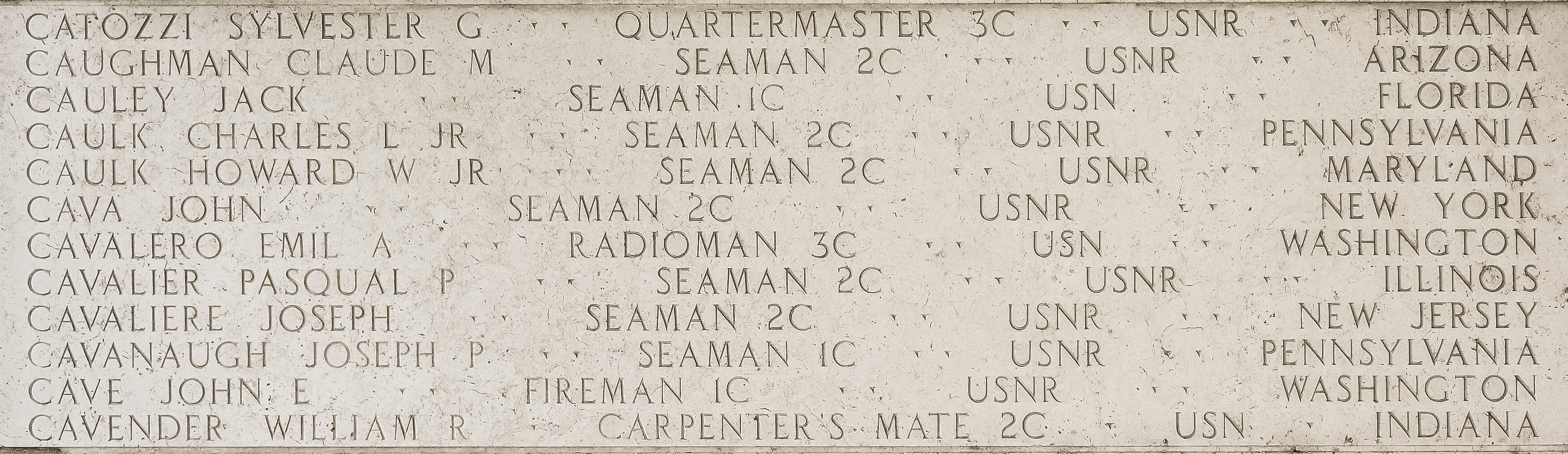 Howard W. Caulk, Seaman Second Class